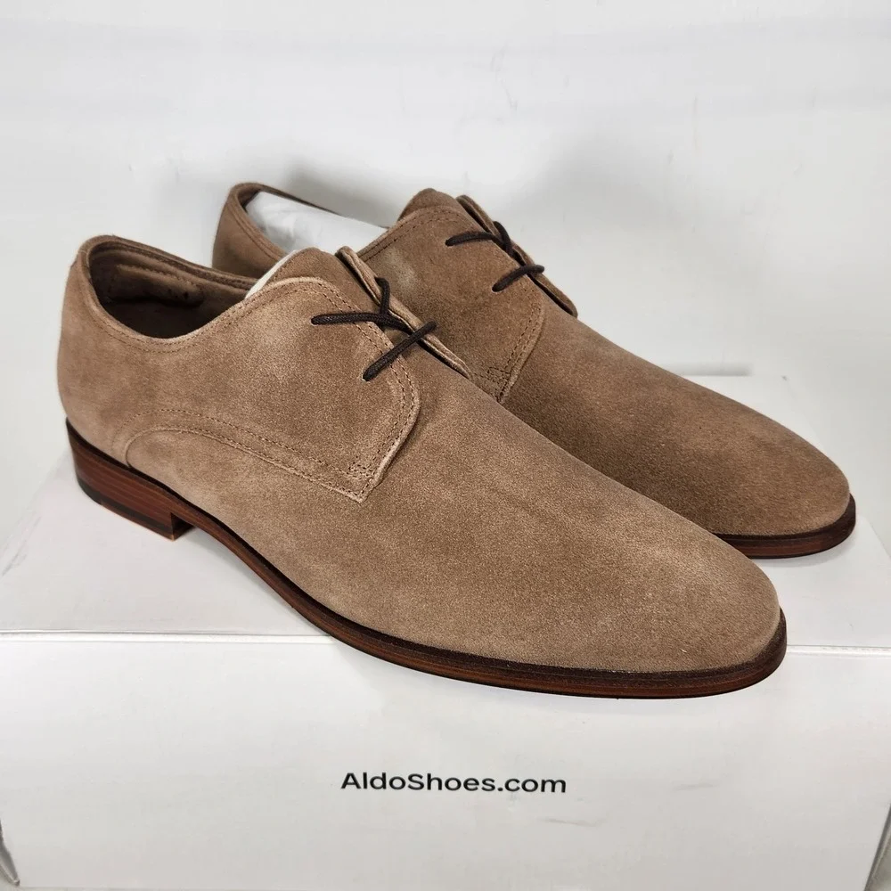 Aldo Derby Shoes Mens Size 11 Medium Brown Suede Lace Up Shirdon-240